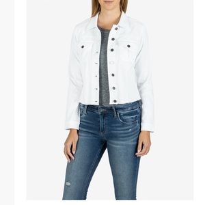 KUT from the Kloth Kara White Cropped Denim Jacket